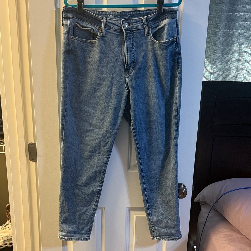 Old Navy High-Rise O.G. Straight Blue Jeans